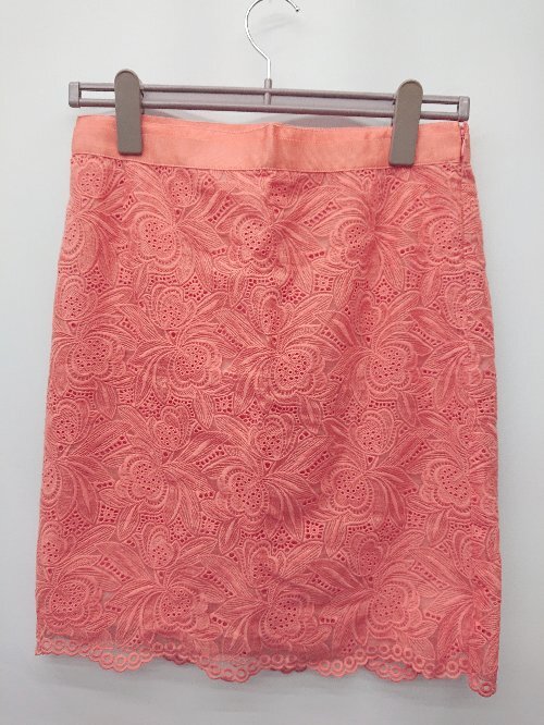 ◇ ⊂ BODY DRESSING Deluxe レース 膝丈 台形 スカート サイズ38 オレンジ レディース P