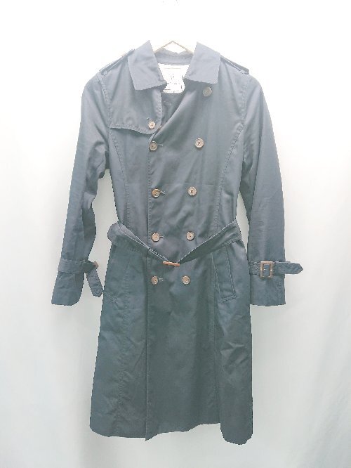 ◇ ◎ ROPE PICNIC ロペピクニック 無地 ダブル 細身 シンプル 長袖 トレンチコート サイズ40 ネイビー レディース E