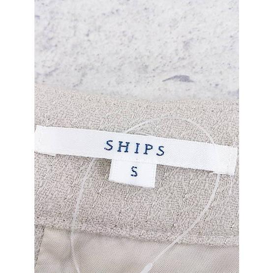 ◇ SHIPS シップス ラメ ノースリーブ 膝丈 ワンピース S グレージュ *