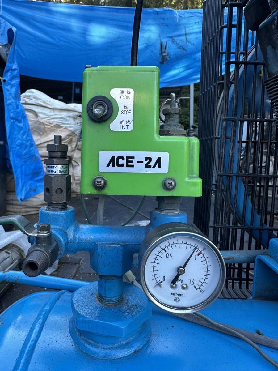 ☆中古明治機械 MEIJI 3,7KWエアーコンプレッサー GKー37 ☆中古明治機械 MEIJI 3,7KWエアーコンプレッサー GKー37