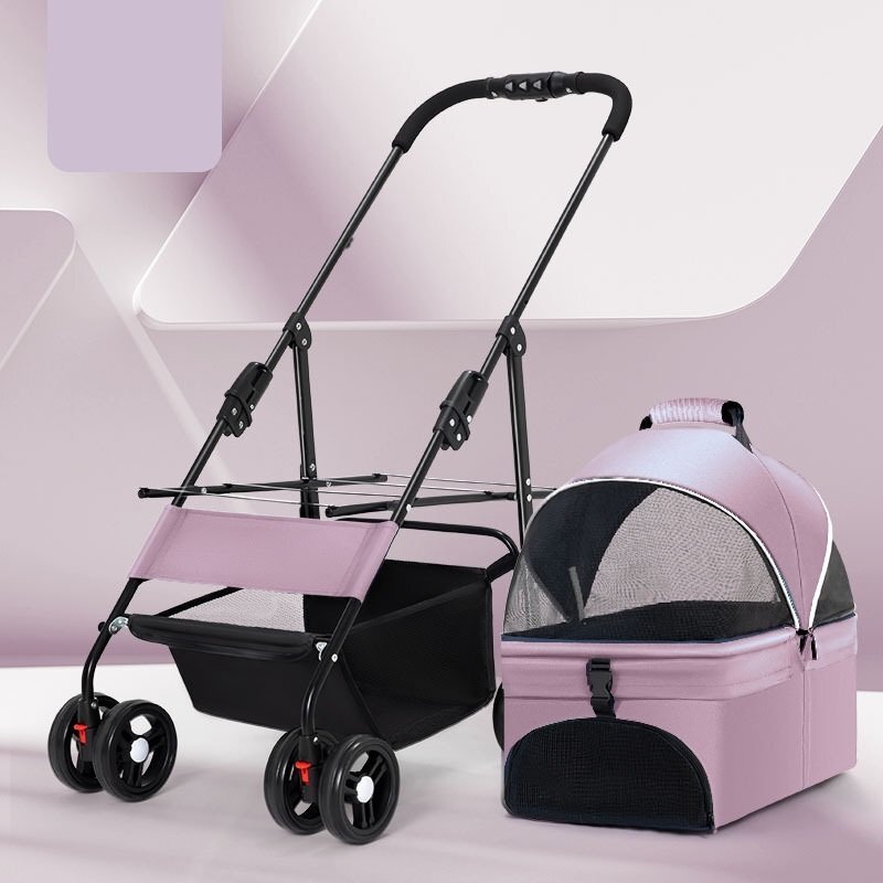 OHJ0049*. сolor selection possible pet Cart folding light weight pet 4 wheel holder storage withstand load 15kg medium sized dog small size dog nursing for walk for dog cat Cart 