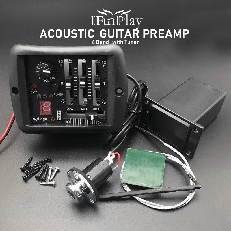 LRM4425* акустическая гитара предусилитель eq эквалайзер piezo тюнер pick up вилка гитара гитара аксессуары 