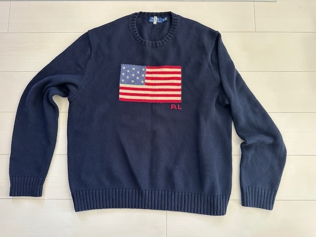 Polo Ralph Lauren アメリカ星条旗 国旗ニット ヴィンテージ S ヴィンテージ POLO RALPH LAUREN 米国製 星条旗セーター