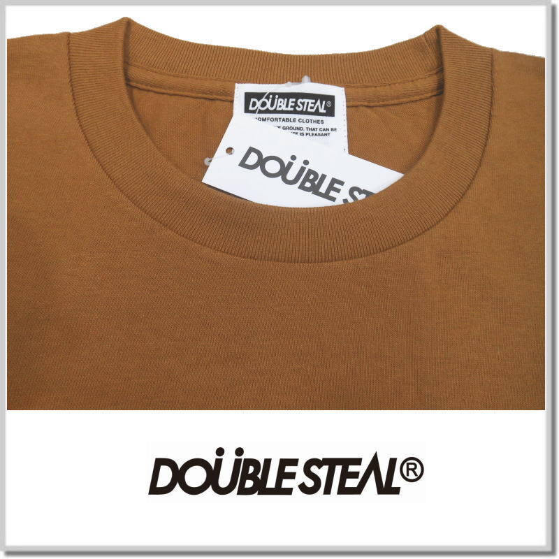 新品未使用！ ダブルスティール DOUBLE STEAL ワッペン 長袖Tシャツ 944-15054-43(CAMEL)-L ロンT カットソー_画像2