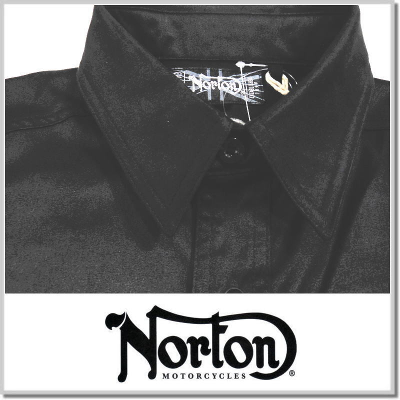 新品未使用！ ノートン Norton 撥水 STRETCH FAKE SUEDE シャツ 243N1503-09(BLACK)-L フェイクスエードシャツ_画像2