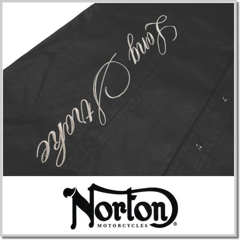 新品未使用！ ノートン Norton 撥水 STRETCH FAKE SUEDE シャツ 243N1503-09(BLACK)-L フェイクスエードシャツ_画像4