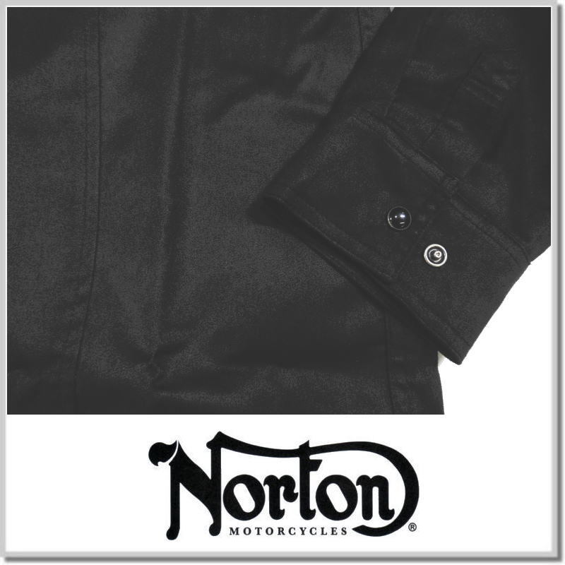 新品未使用！ ノートン Norton 撥水 STRETCH FAKE SUEDE シャツ 243N1503-09(BLACK)-L フェイクスエードシャツ_画像5