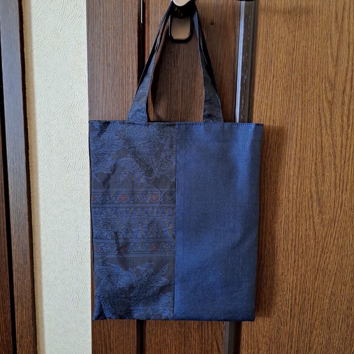 ★着物リメイク/ハンドメイド/紬/大島紬？/トートバック/エコバック/一点もの★ 手提げ バッグ