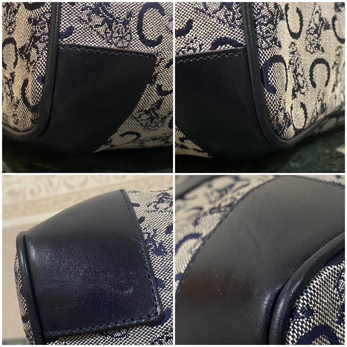 VINTAGE CELINE キャンバス×レザー ミニボストンバッグ 馬車柄 VINTAGE CELINE キャンバス×レザー ミニボストンバッグ 馬車柄