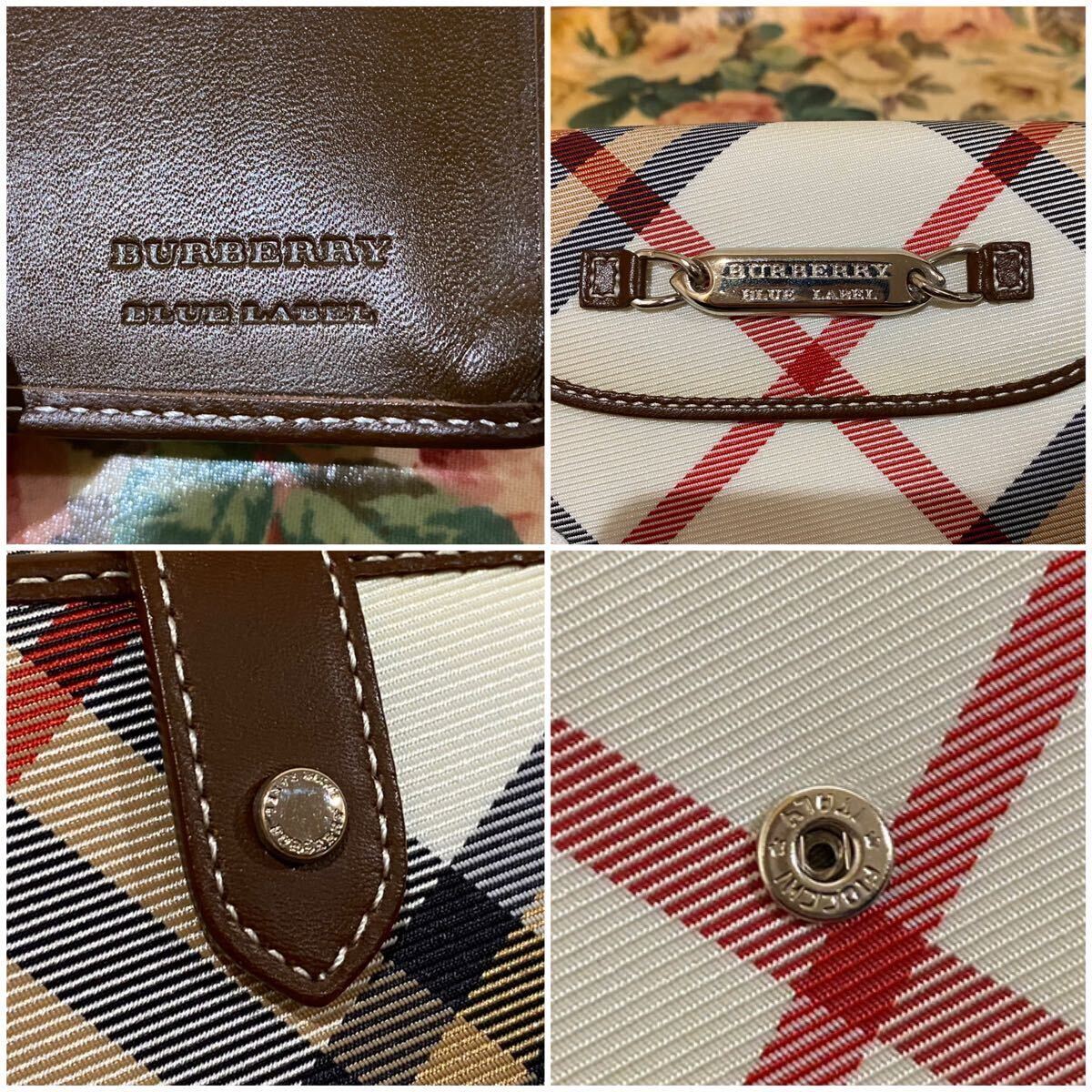 BURBERRY 三つ折り財布 キャンバス×レザー ノバチェック BURBERRY 三つ折り財布 キャンバス×レザー ノバチェック