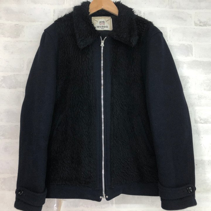 WEIRDO ウィアード YETI FRIENDS JACKET メルトンジャケット WRD-17-AW-02 SIZE: L ネイビー/ブラック　MH632024100408