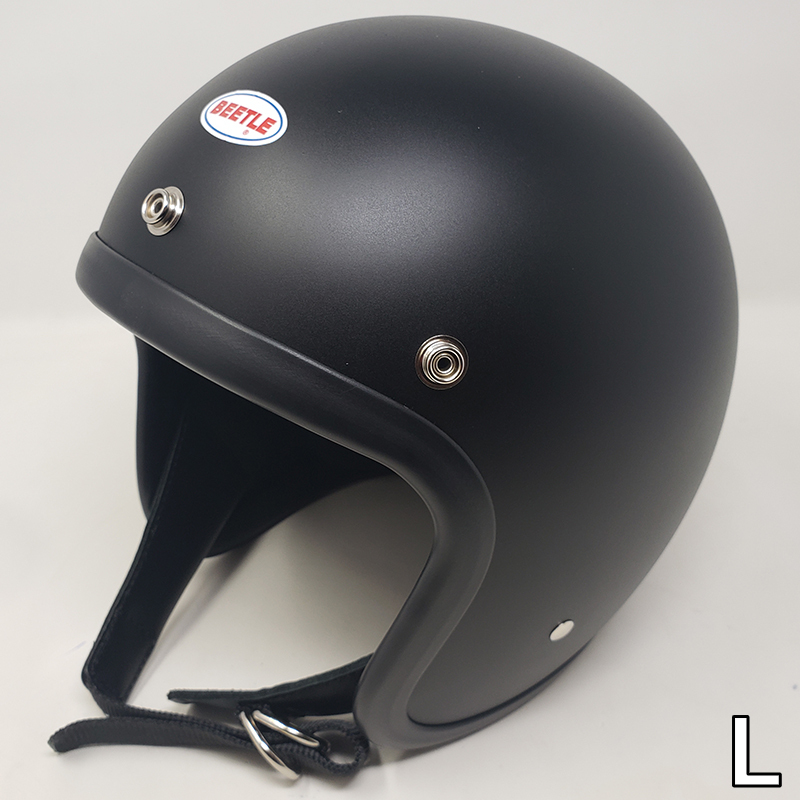 OCEAN BEETLE「LAC」マットブラック　サイズ：L　（装飾用 オーシャンビートル ビンテージ ジェット ヘルメット