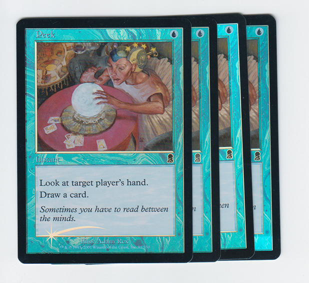 MTG　のぞき見/Peek　英語版FOIL　4枚セット　オデッセイ