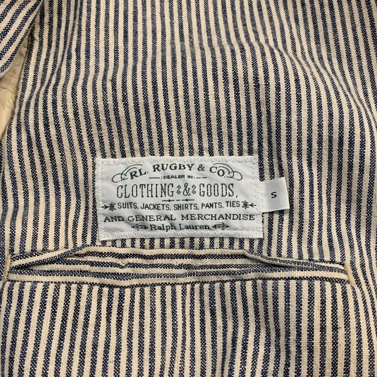 Ralph Lauren RUGBY cotton linen stripe jacket ラルフローレン Ralph Lauren RUGBY cotton linen stripe jacket ラルフローレン