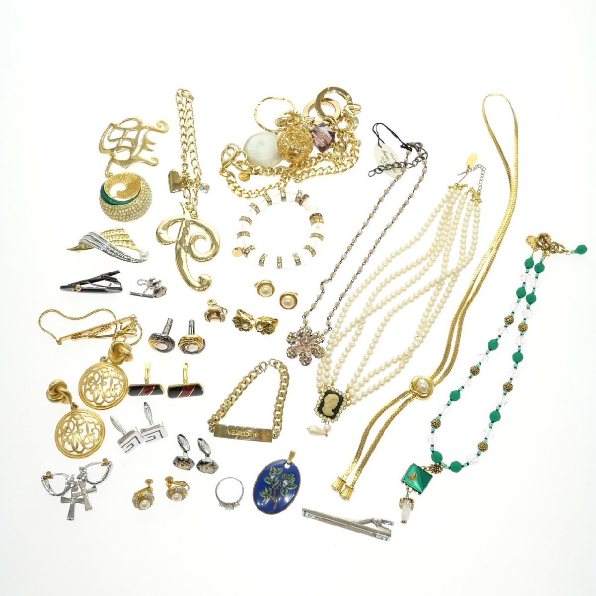 1円スタート ブランドアクセサリー まとめ27点セット MARIO VALENTINO マリオバレンチノ モネ ギラロッシュ ネックレス イヤリング 等