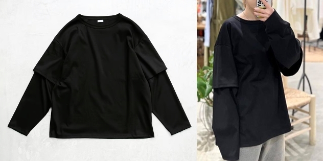 SEEALL 24SS シーオール　レイヤードカットソー　ロンT SEEALL 24SS シーオール レイヤードカットソー ロンT 新品