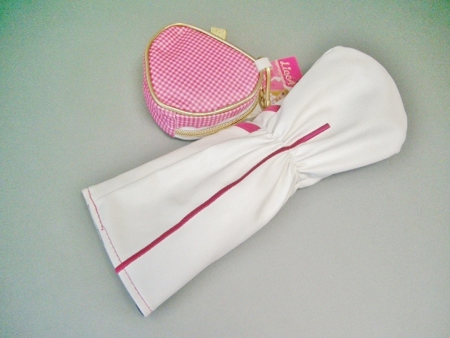 送料込み 未使用 マルマン レディース ベリティー 合皮素材 白ピンク 5W用カバー+オマケ付き_画像7