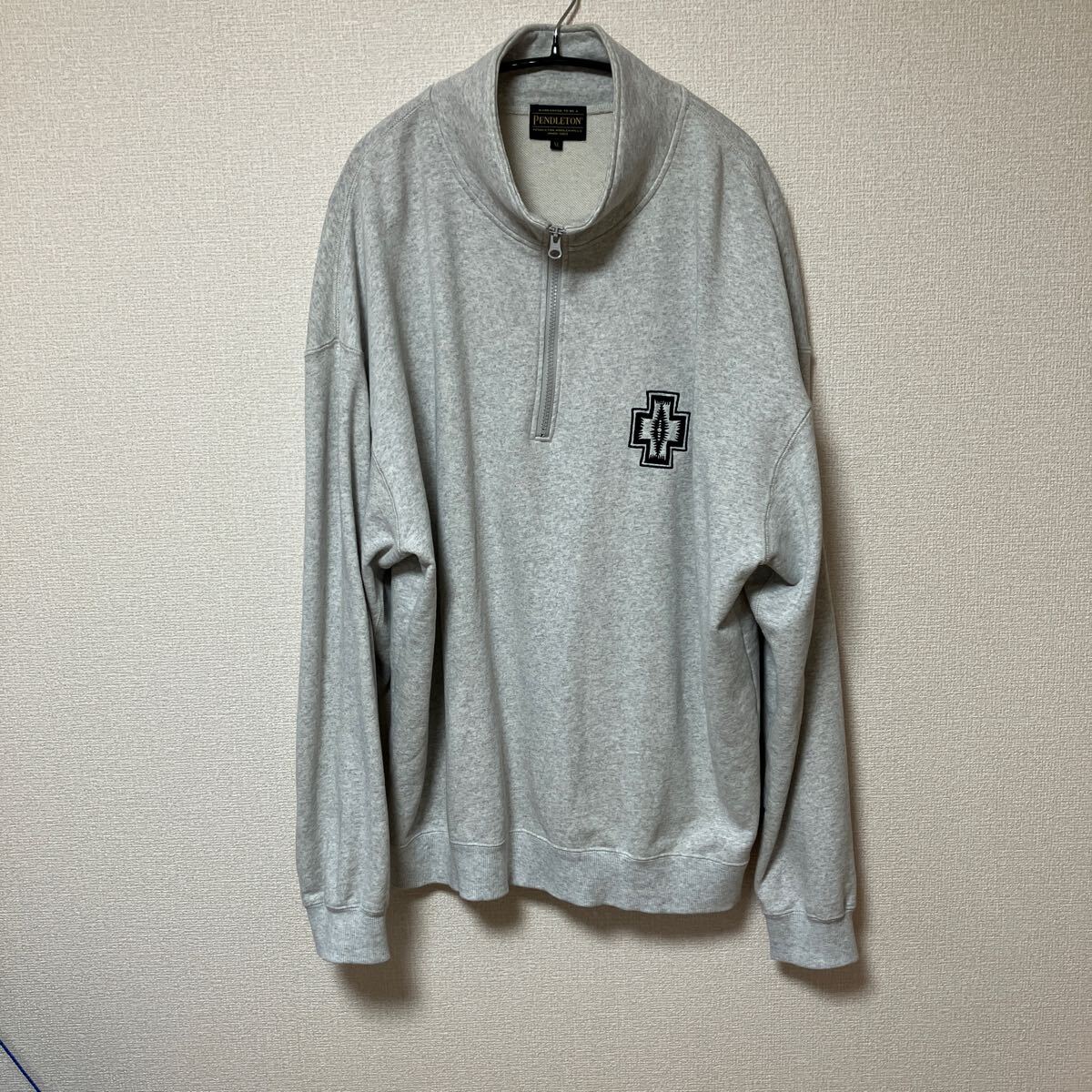 PENDLETON ペンドルトン 別注 バックプリントハーフジップスウェット　グレー　XLサイズ スウェット