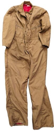 Vintage Blue Bell Mens Brown Lined Coveralls XL 46/48 Long 海外 即決