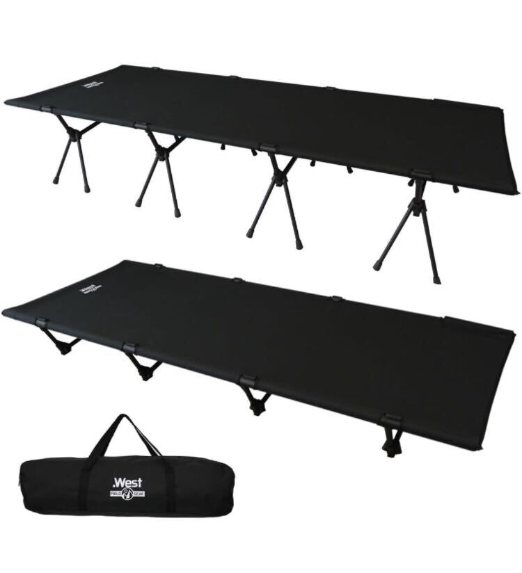 2way コット 4脚設計 ワイド 75cm 【高密度600Dオックスフォード・高耐久・撥水】 キャンプベット 耐荷重150kg 軽量3.6kg 収納バッグ付き