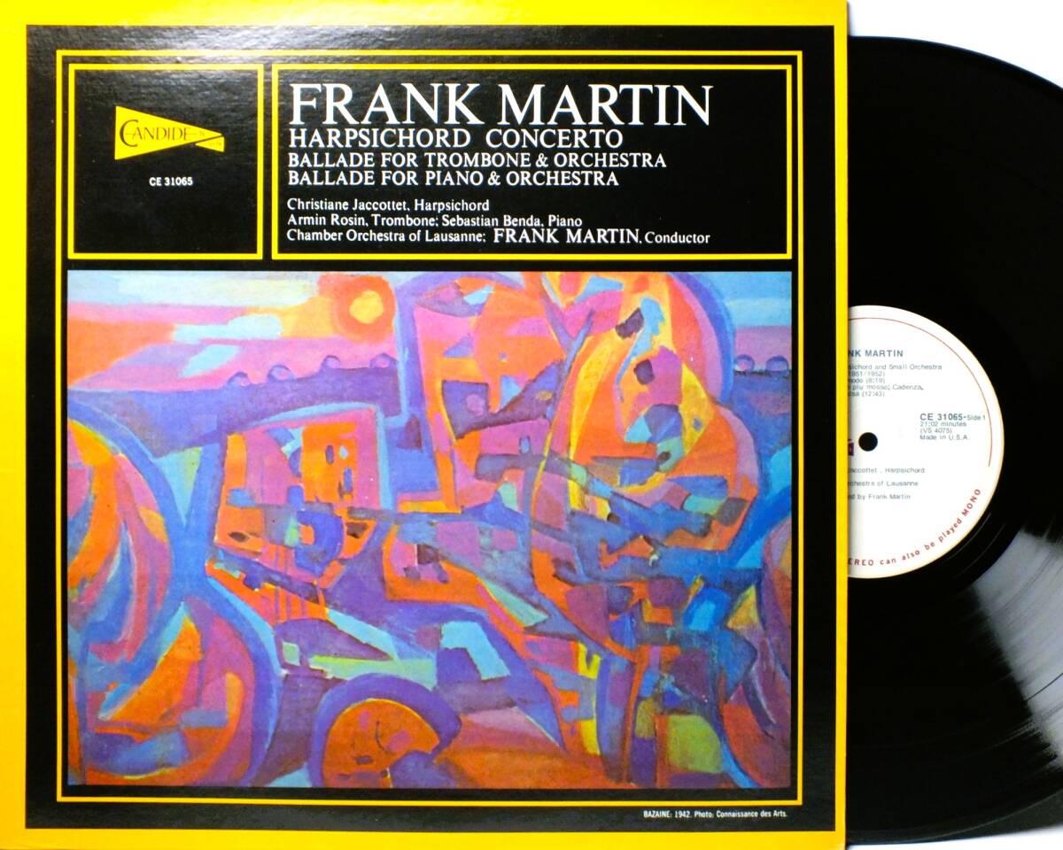 LP CE 31065 【ハープシコード】クリステアーヌ・ジャコッテ　フランク・マルタン　ハープシコード協奏曲 【8商品以上同梱で送料無料】