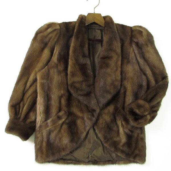 r6f100706★毛綺麗でなめし柔らか 金サガ SAGA MINK デミバフミンク デザインコート 着丈69cm F