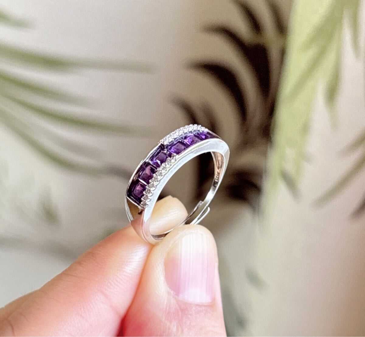 アメジスト リング 指輪 大粒 15.0ct Pt900/K18WG アンティーク