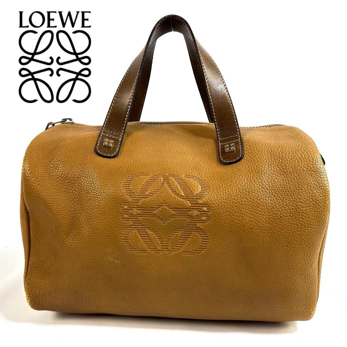 美品】LOEWE ロエベ レザー ハンドバッグ ミニボストンバッグ 美品】LOEWE ロエベ レザー ハンドバッグ ミニボストンバッグ