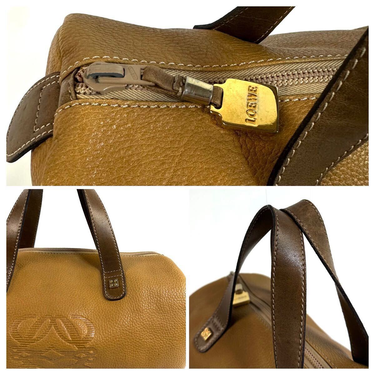 美品】LOEWE ロエベ レザー ハンドバッグ ミニボストンバッグ 美品】LOEWE ロエベ レザー ハンドバッグ ミニボストンバッグ