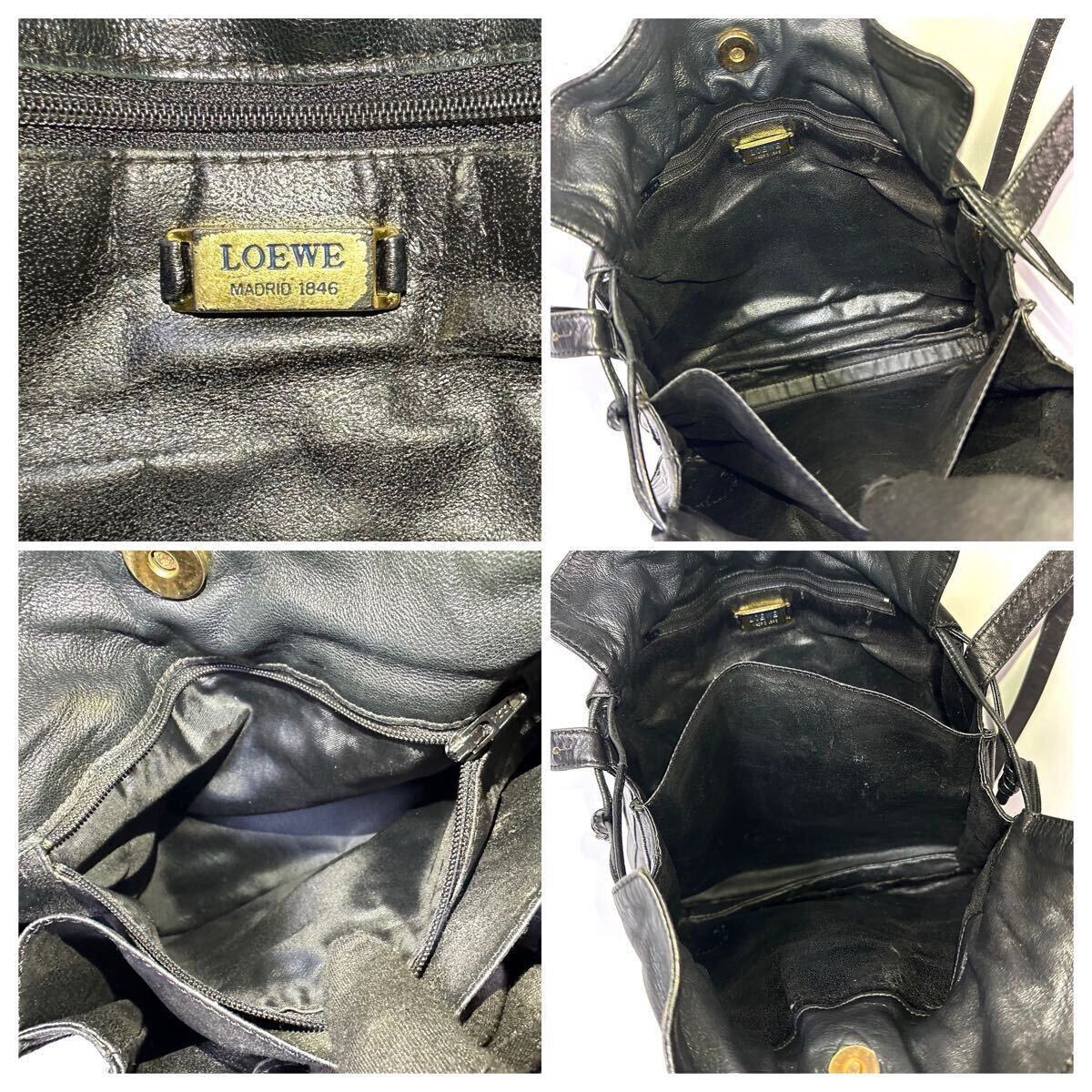 美品】LOEWE ロエベ レザー 肩掛け クロスボディ ショルダー 美品】LOEWE ロエベ レザー 肩掛け クロスボディ ショルダー