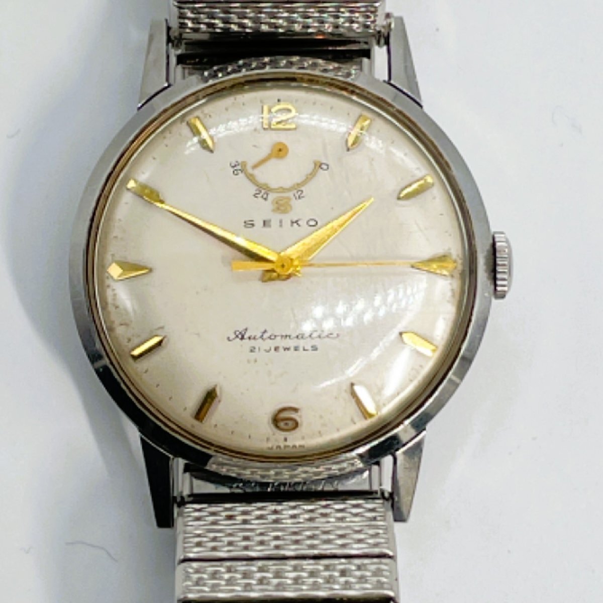 ジャンク レア品 ビンテージ SEIKO セイコー 自動巻き Automatic S 21石 腕時計 メンズ 1950年代 未OH アンティーク【道楽札幌】