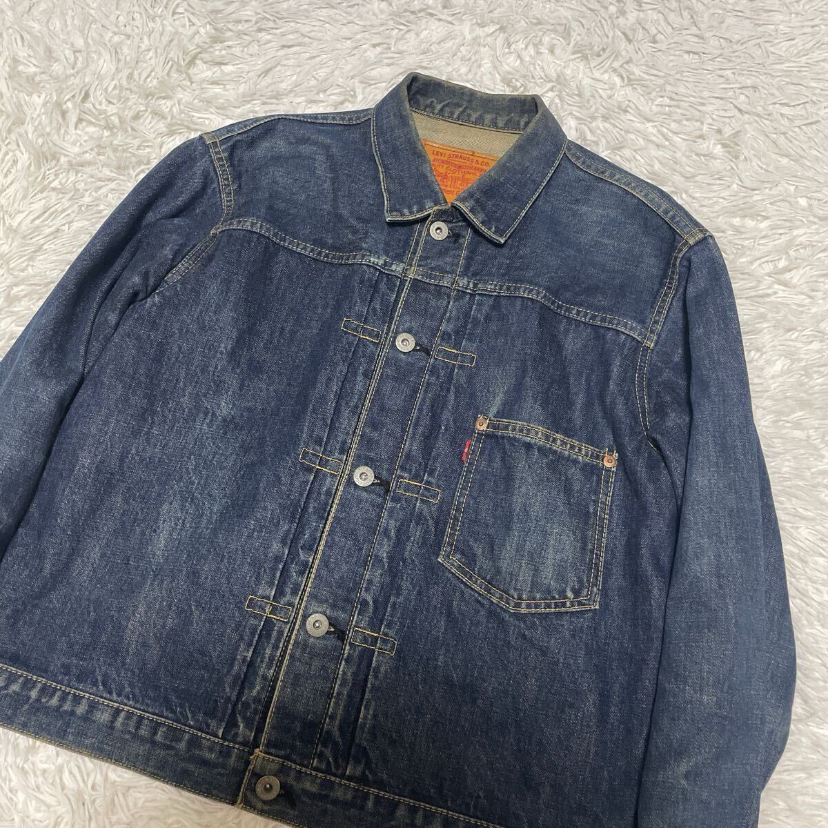 1円〜90s Levi's リーバイス デニムジャケット 506 Gジャン 1st ファースト シンチバック 大戦モデル イラスト ヴィンテージ 濃紺 40 