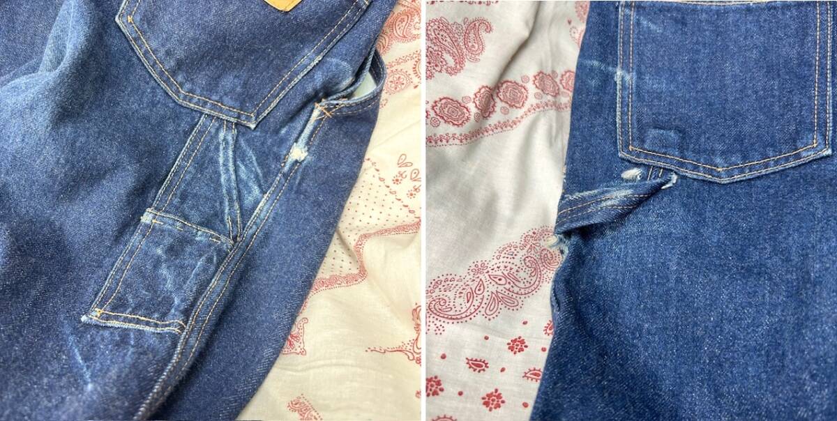 昭和レトロ古着 70s~80s Bobson デニムオーバーオール 濃青 S 昭和レトロ古着 70s~80s Bobson デニムオーバーオール 濃青 S
