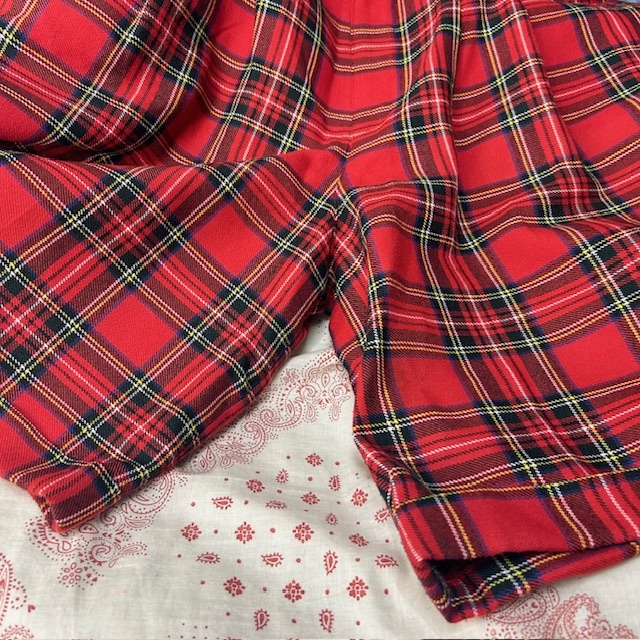 レトロ古着 80s タータンチェック キュロットハーフパンツ M~L レトロ古着 80s タータンチェック キュロットハーフパンツ M~L