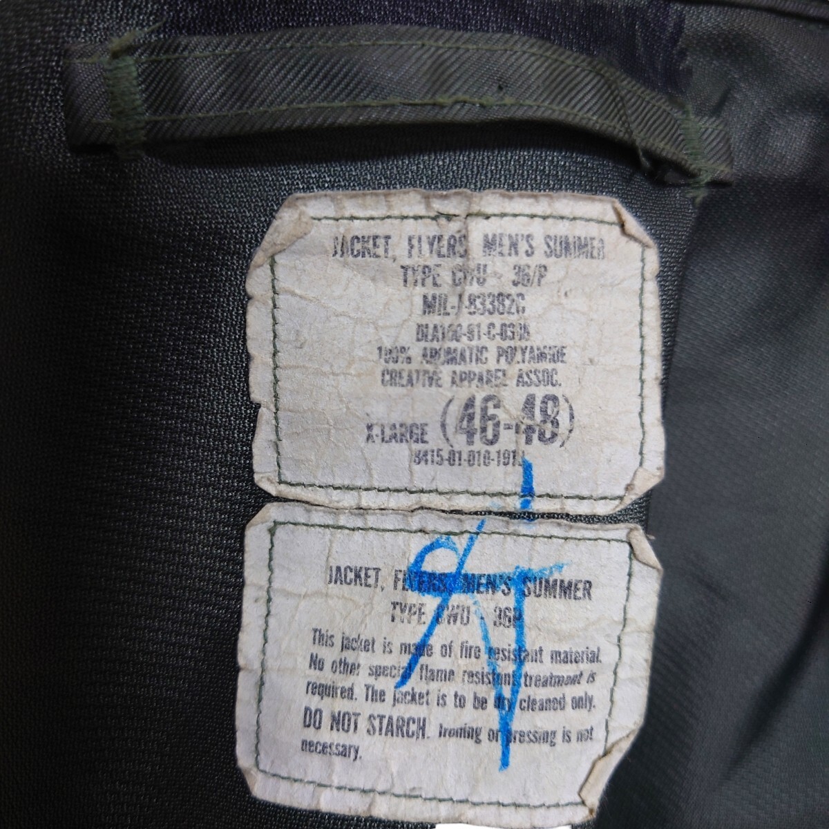【U.S.ARMY】実物 米軍 CWU-36/P フライトジャケットA-2478_画像10
