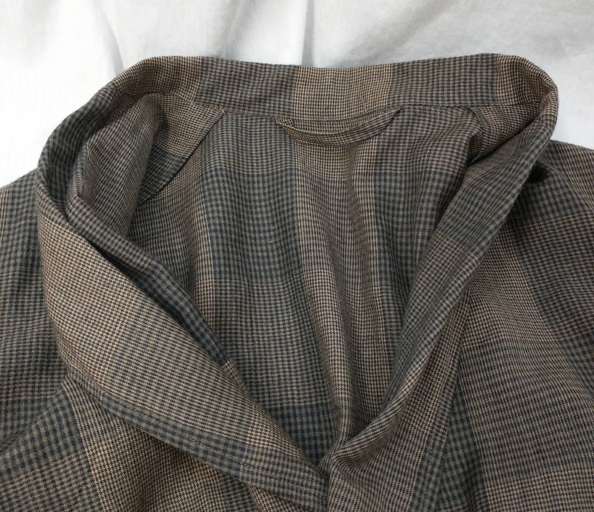 [17AW] COMOLI WOOL JACKET コモリ ウール ラミー チェック ジャケット ガウン サイズ3 茶 ブラウン L03-01004 店舗受取可