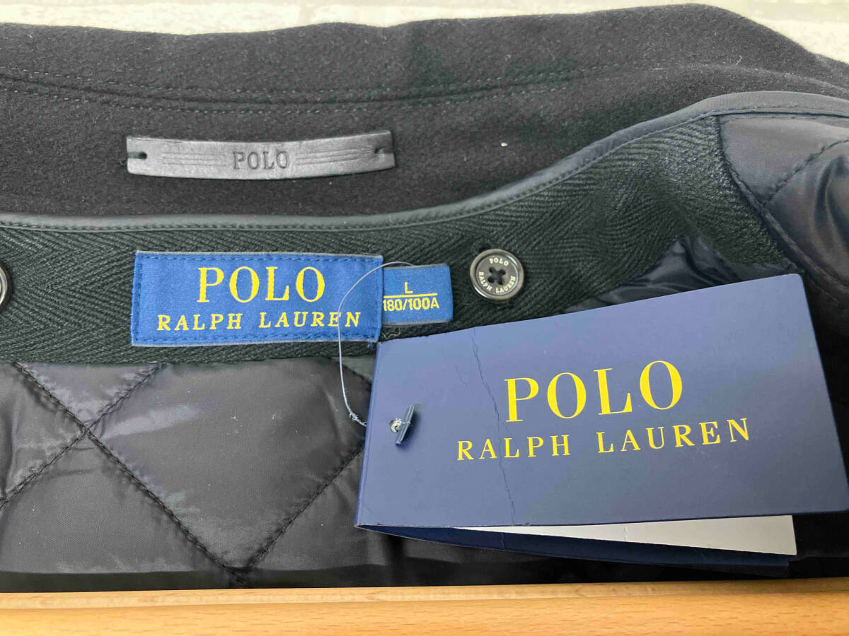  прекрасный товар POLO RALPH LAUREN 710616241001 Polo Ralph Lauren шерсть пальто с отложным воротником черный мужской L American Casual 