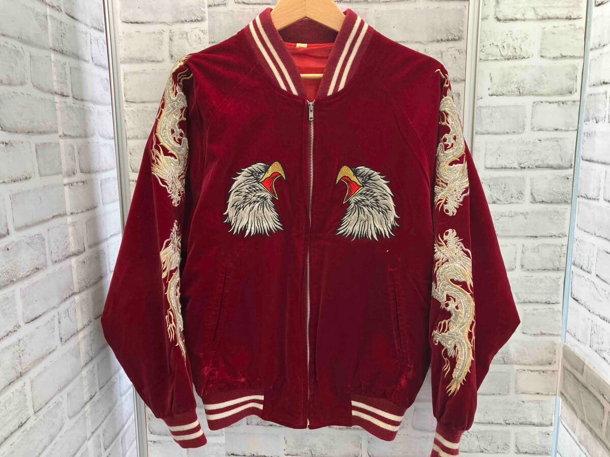 別珍 / 古着 / スカジャン / Fサイズ / レッド色