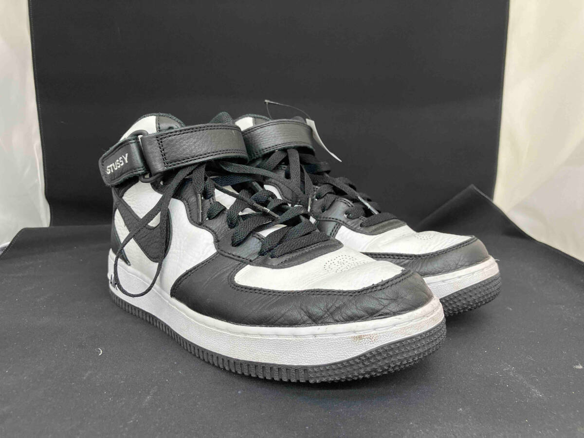 Stussy × Nike Air Force 1 Mid 'Black and Light Bone' ステューシー × ナイキ エアフォース1 ミッド 26.5cm DJ7840-002 スニーカー_画像3