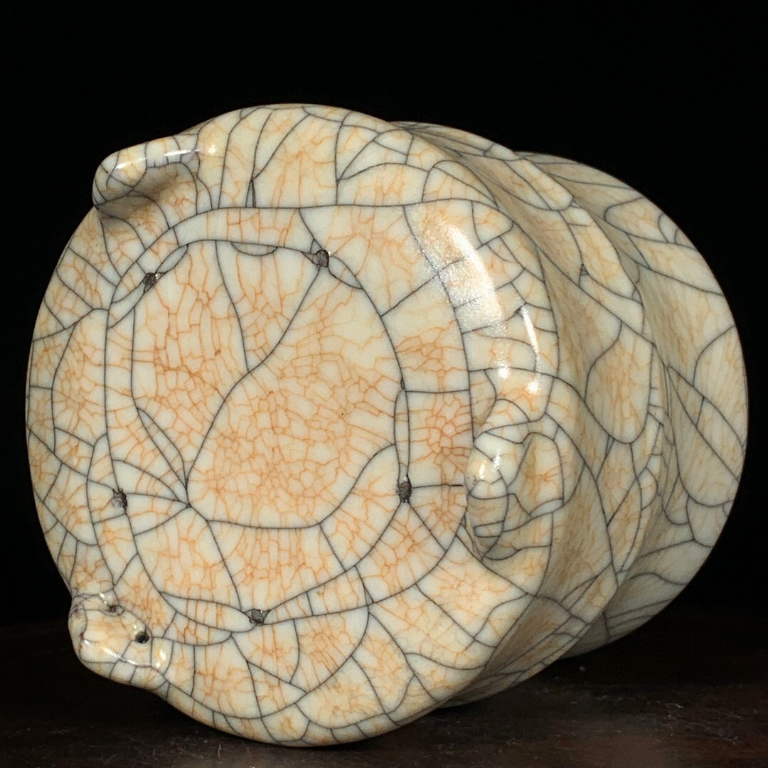 磁州窯鉄絵双耳壺 宋～元時代 中国 焼き物 遺跡発掘品