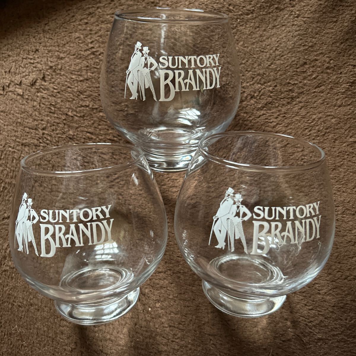＊昭和レトロ＊激レア非売品　サントリーブランデーSUNTORY BRANDY グラス　タンブラー　3個セット　ノベルティ　当時物