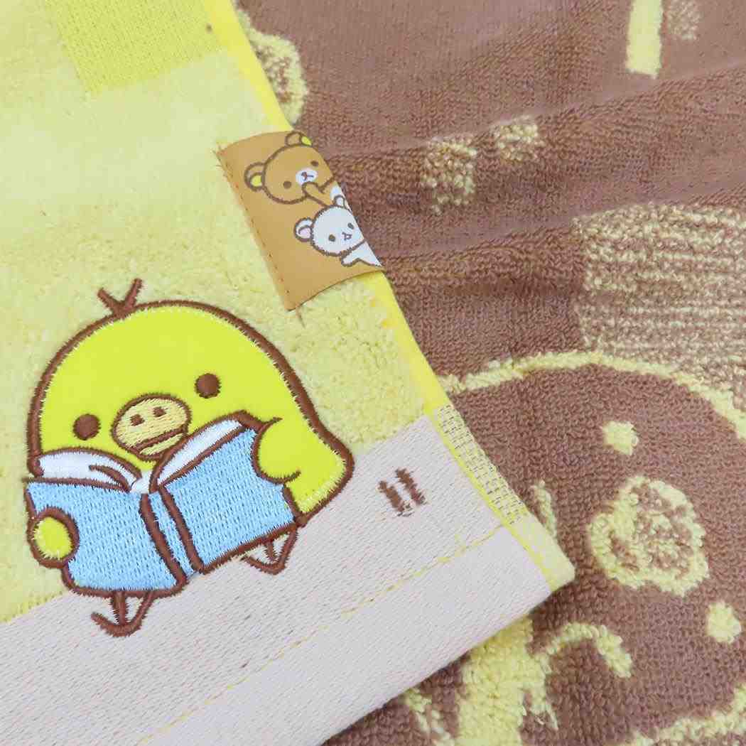 リラックマ フェイスタオル シャーリングロングタオル キイロイトリの思い出 サンエックス 丸眞 汗拭きタオル キャラクター グッズ_画像2