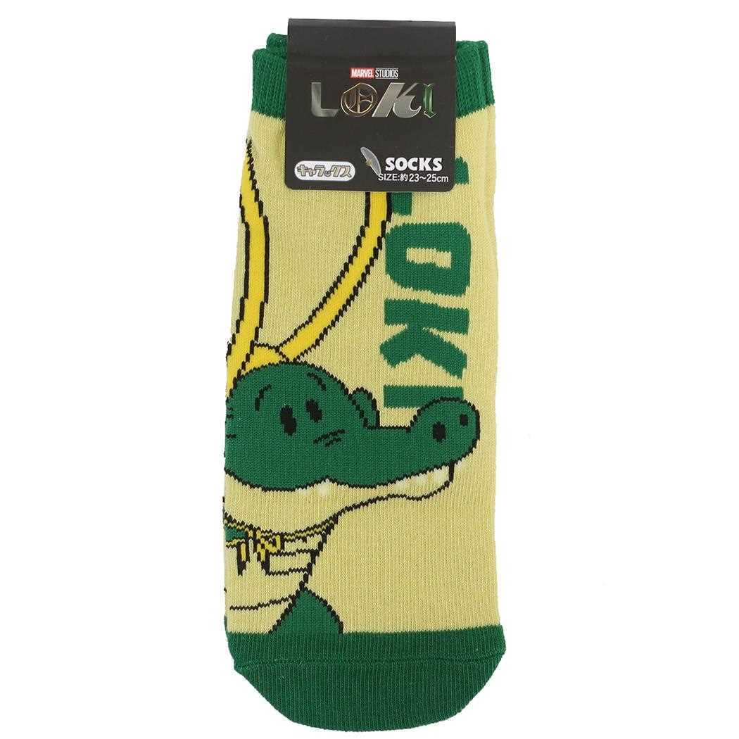 ロキ 女性用靴下 レディースソックス ワニ アップ MARVEL スモールプラネット キャラックス 大人向け キャラクター グッズ_画像1