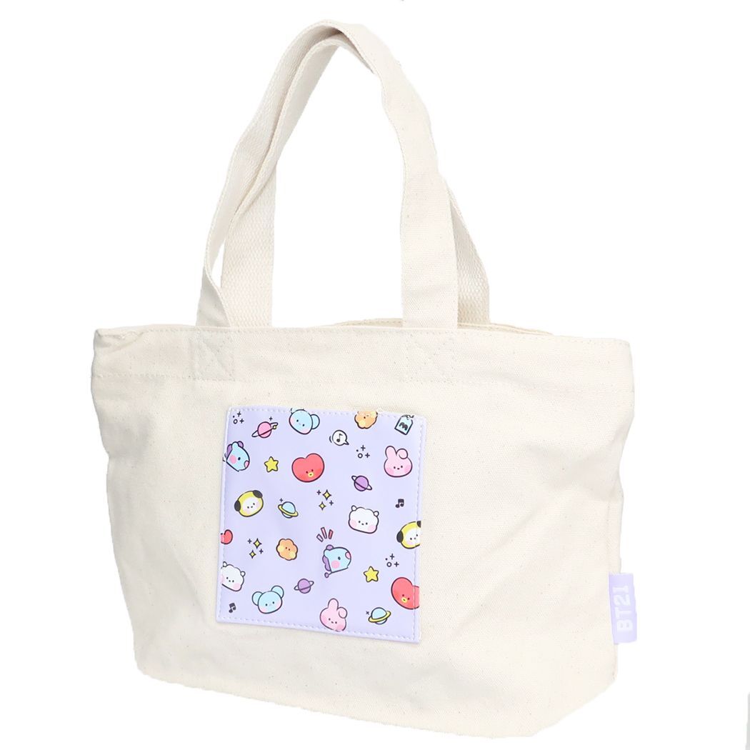 BT21 minini LINE FRIENDS キャラクター ランチバッグ ミニトートバッグ パープル プレゼント 男の子 女の