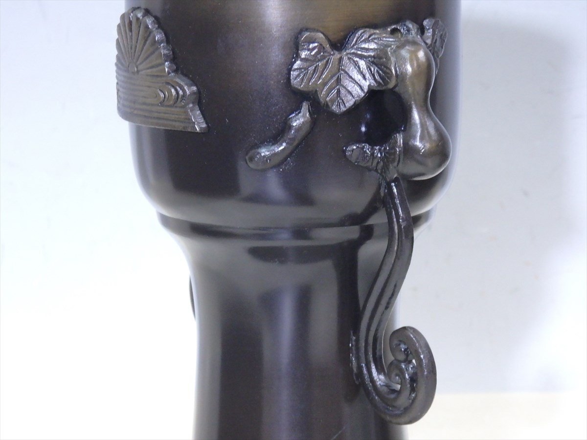 ☆美品!【菊水紋 銅製薄端】セール! 重さ約3.2キロ 直径30×高 ☆美品!【菊水紋 銅製薄端】セール! 重さ約3.2キロ 直径30×高