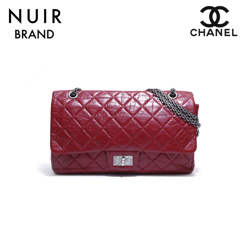 シャネル CHANEL ショルダーバッグ 2.55 マトラッセ レザー レッド
