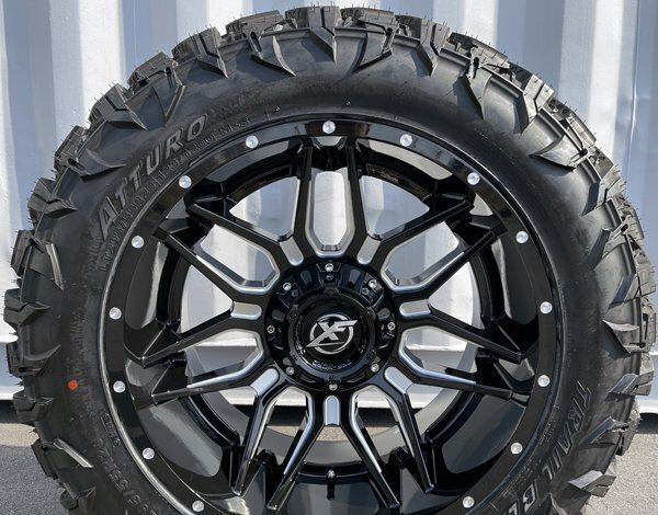 新品 20x10J サバーバン アバランチ XF OFFROAD XF222 20インチマッドタイヤホイールセット ATTURO TRAIL BLADE MTS 295/55R20 33x13.50R20