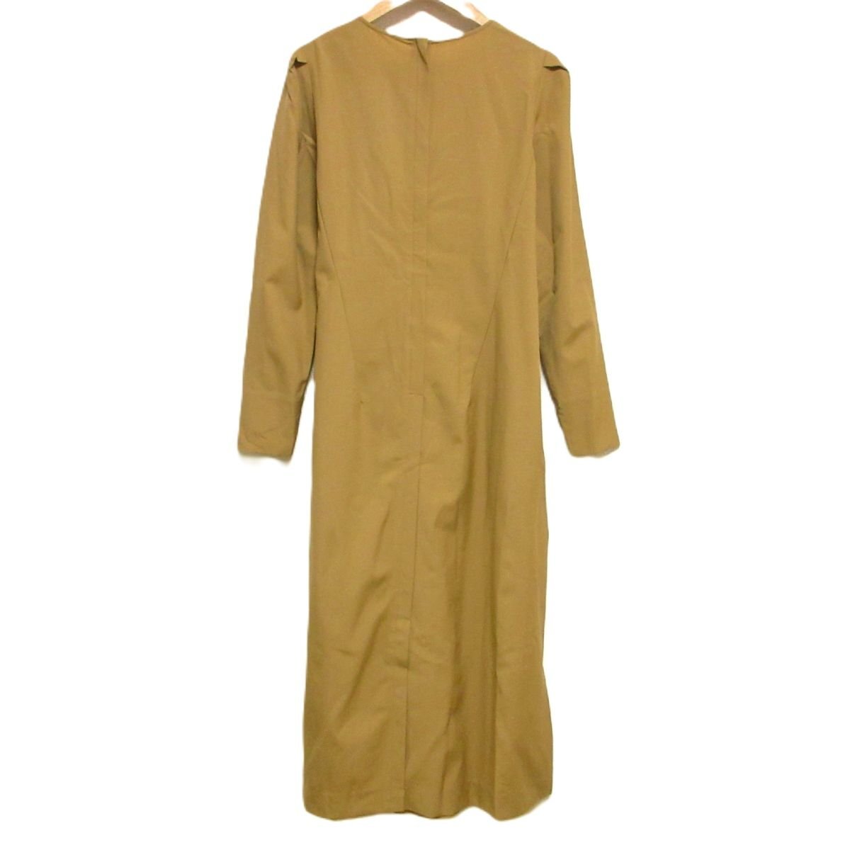  как новый PLAIN PEOPLE plain People Cafe фартук имеется длинный рукав I линия длинный One-piece 2 Camel *