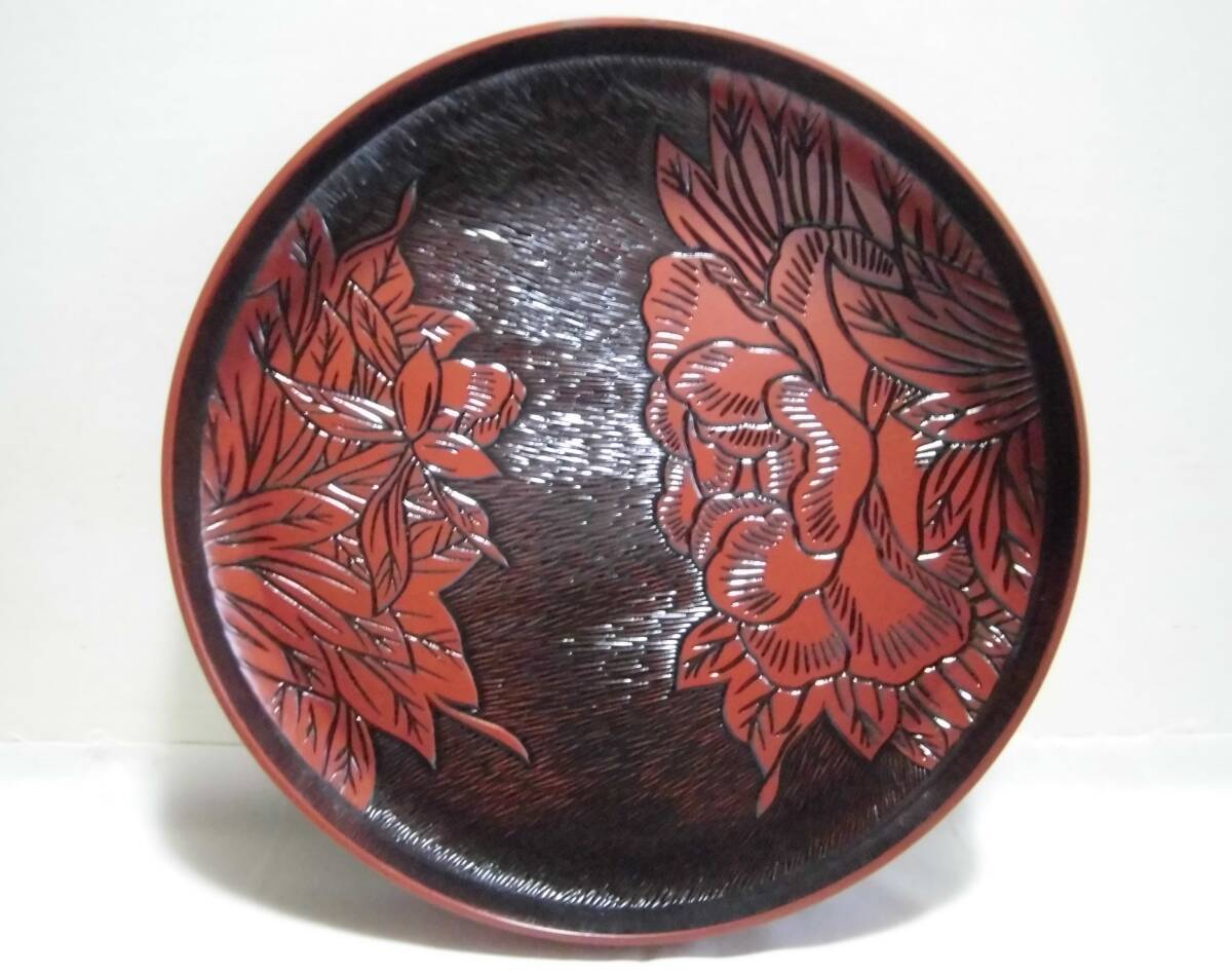 ♪煎茶道具　時代物塗り盆　いたみが ♪煎茶道具 時代物塗り盆 いたみが