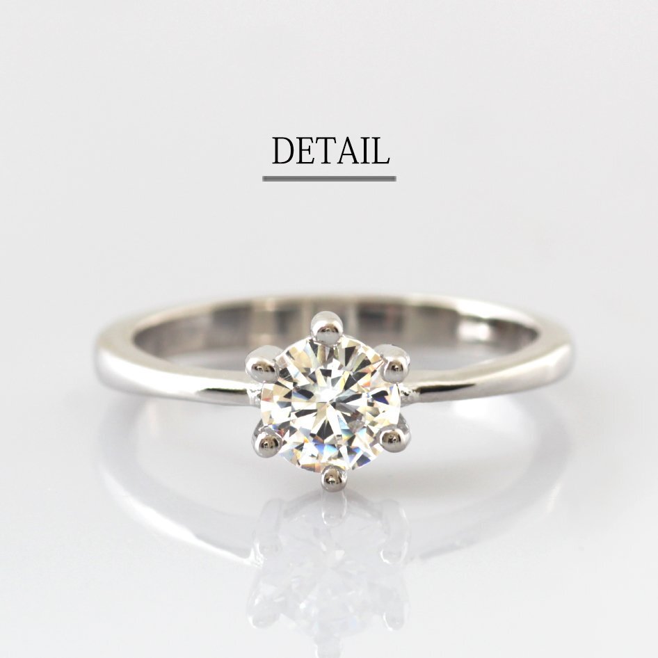 770 jpy start / 12 number / new goods ring K18GP one bead ring silver lady's 18 gold white gold diamond CZ sleigh tia ring 